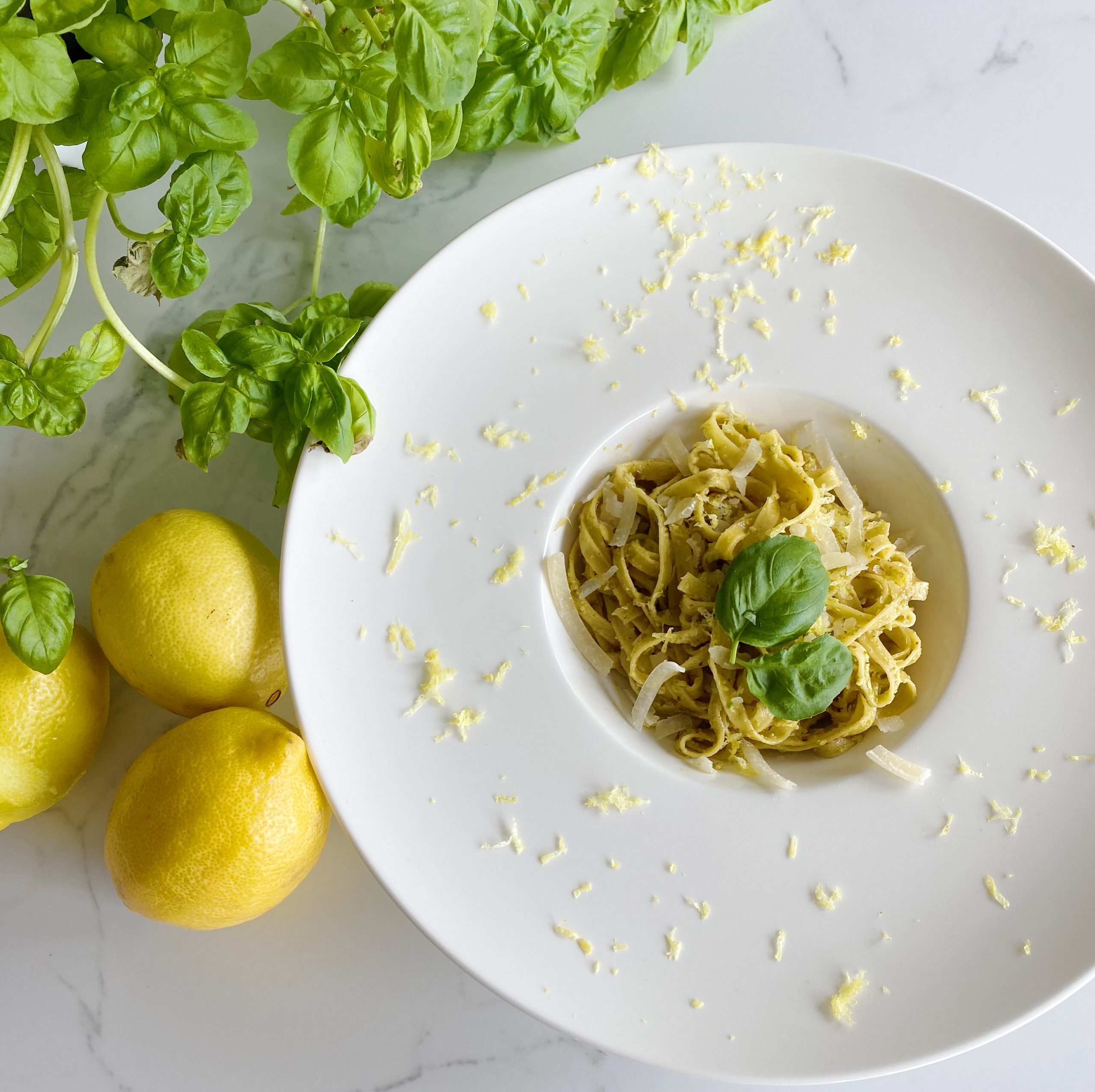 Pâtes au citron et pesto de pistaches!