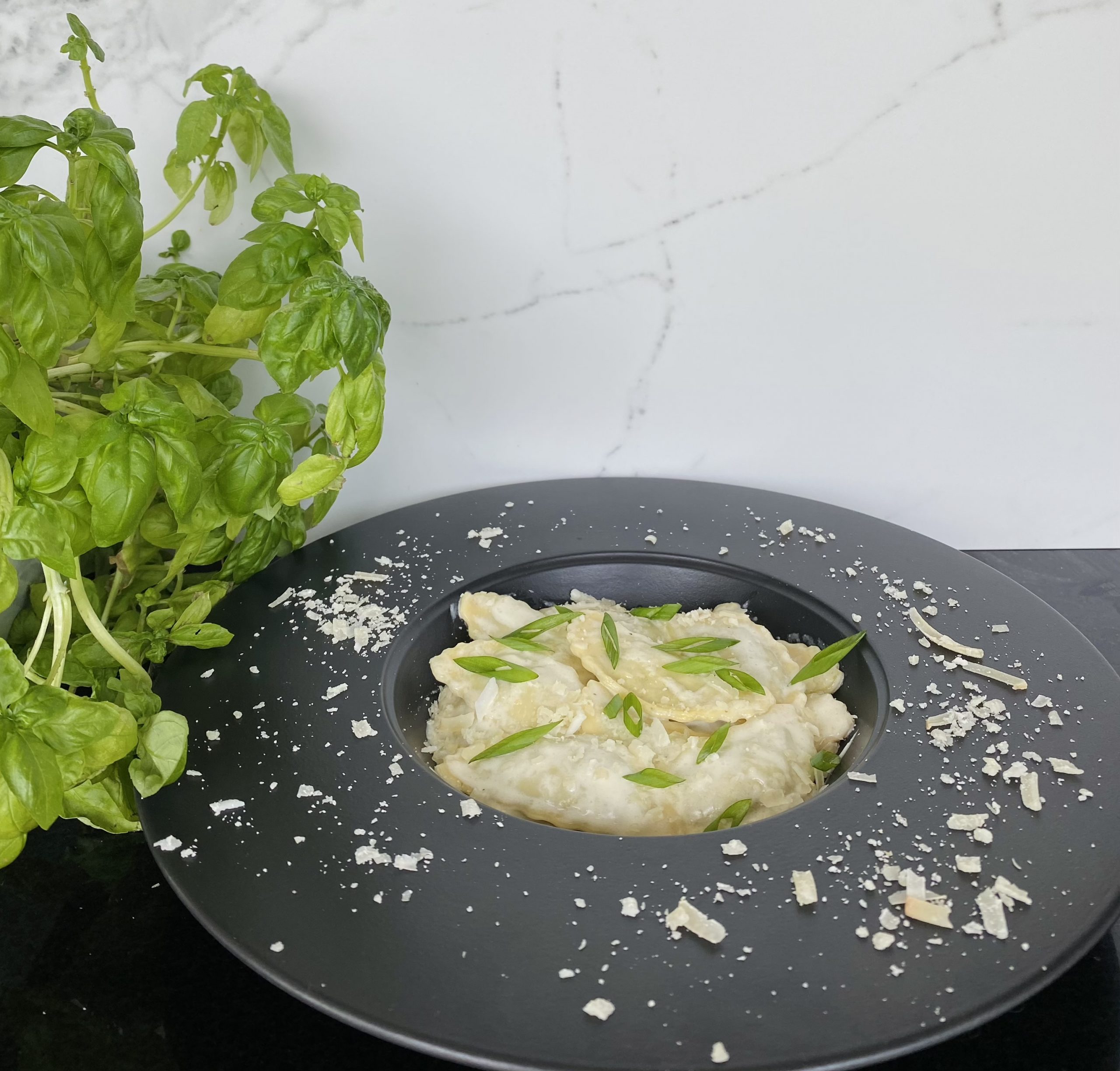 Agnolottis aux champignons et sauce Alfredo